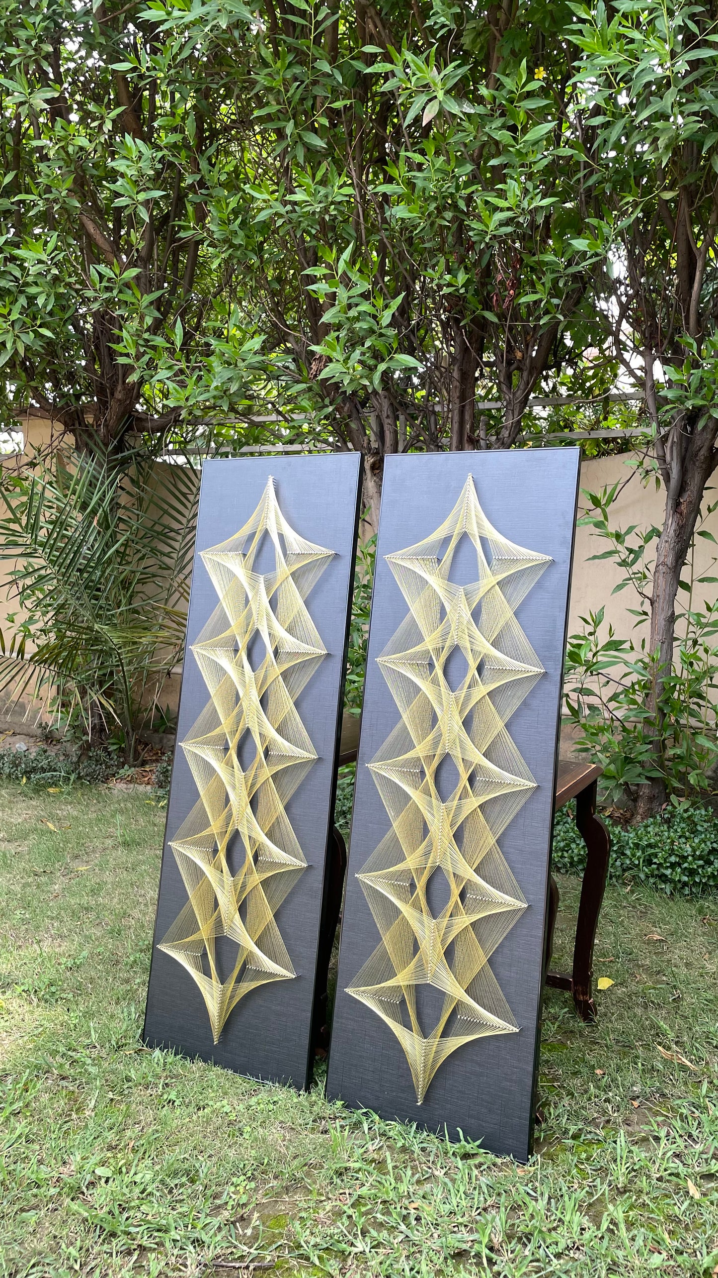 Five-Star Design String Art Pair