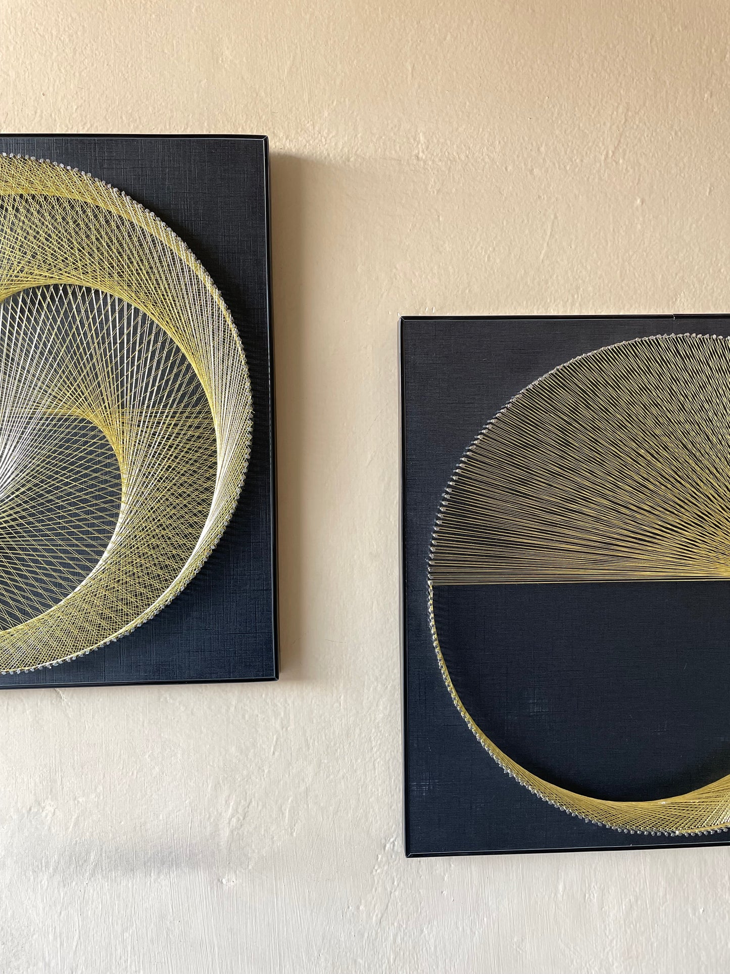 Golden Moon String Art Pair