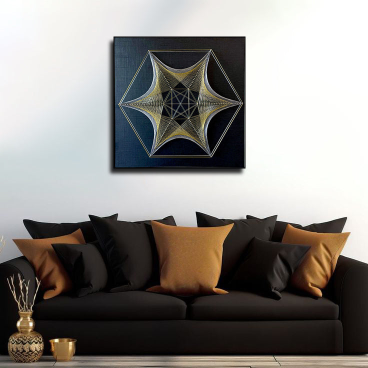 Golden Star String Art