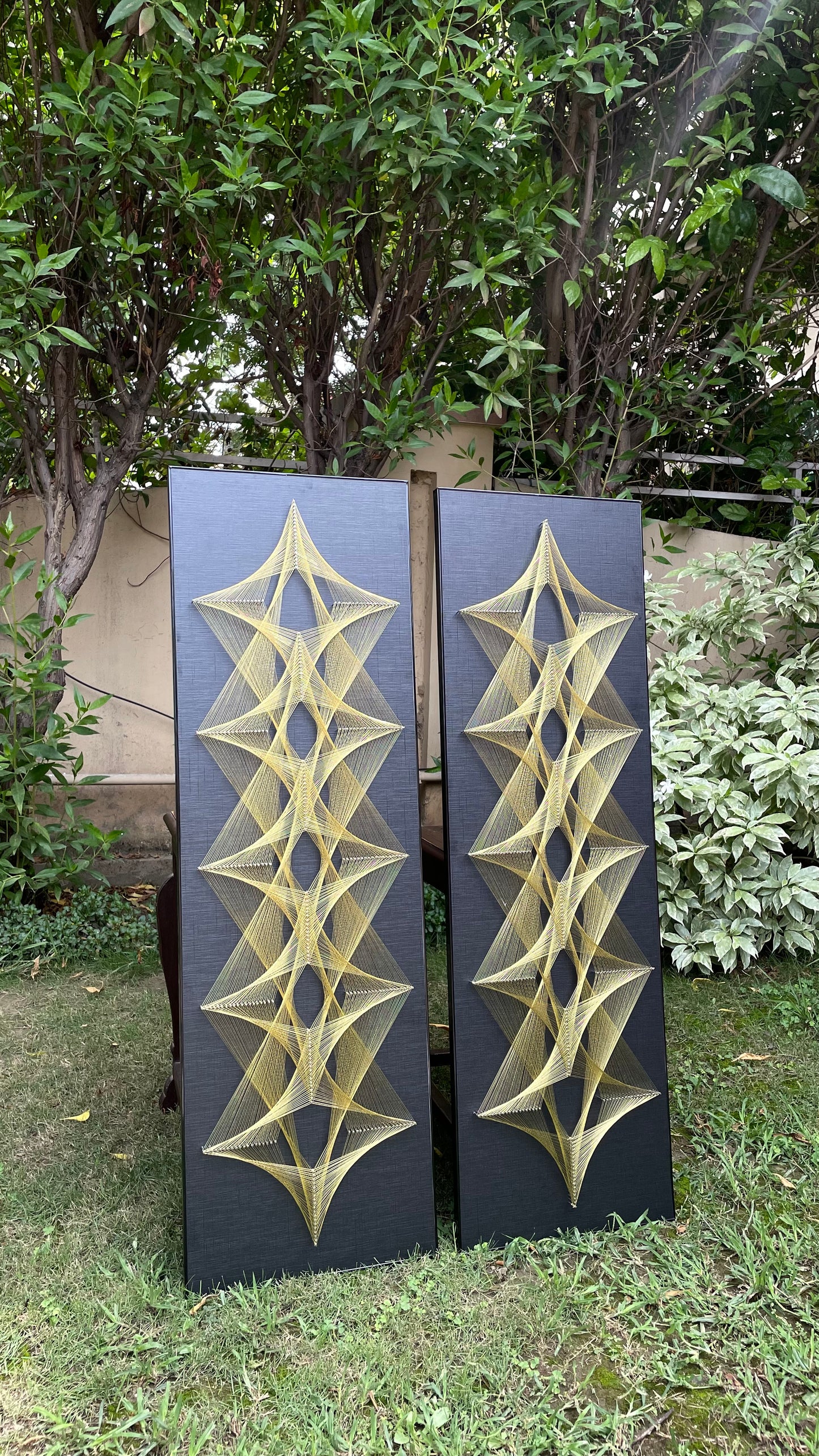 Five-Star Design String Art Pair