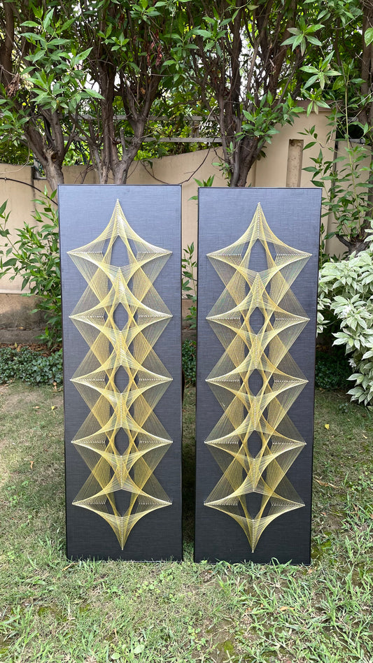 Five-Star Design String Art Pair