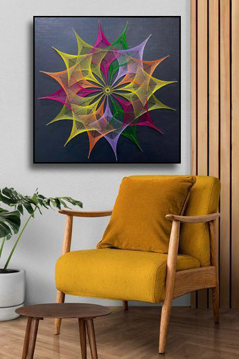 Rainbow Hand Made String Art