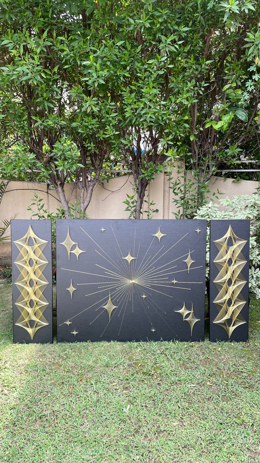 Multi- Star Design String Art Set Of 3