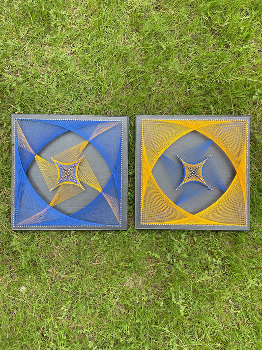 Square String Art Pair