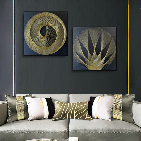 Golden String Art Pair