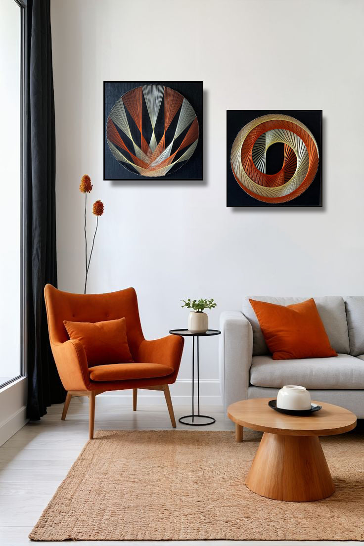 Skin And Orange String Art