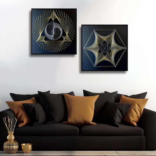Tri-Spider String Art pair