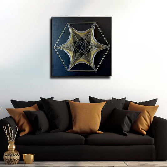 Golden Star String Art
