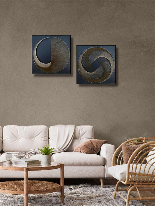 Spiral & Moon String Art Pair