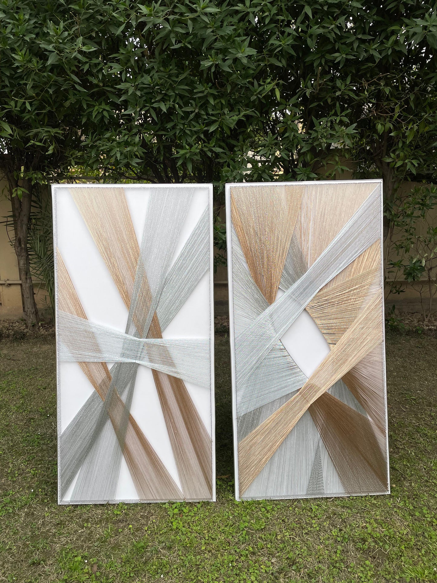 Abstract String Art Pair