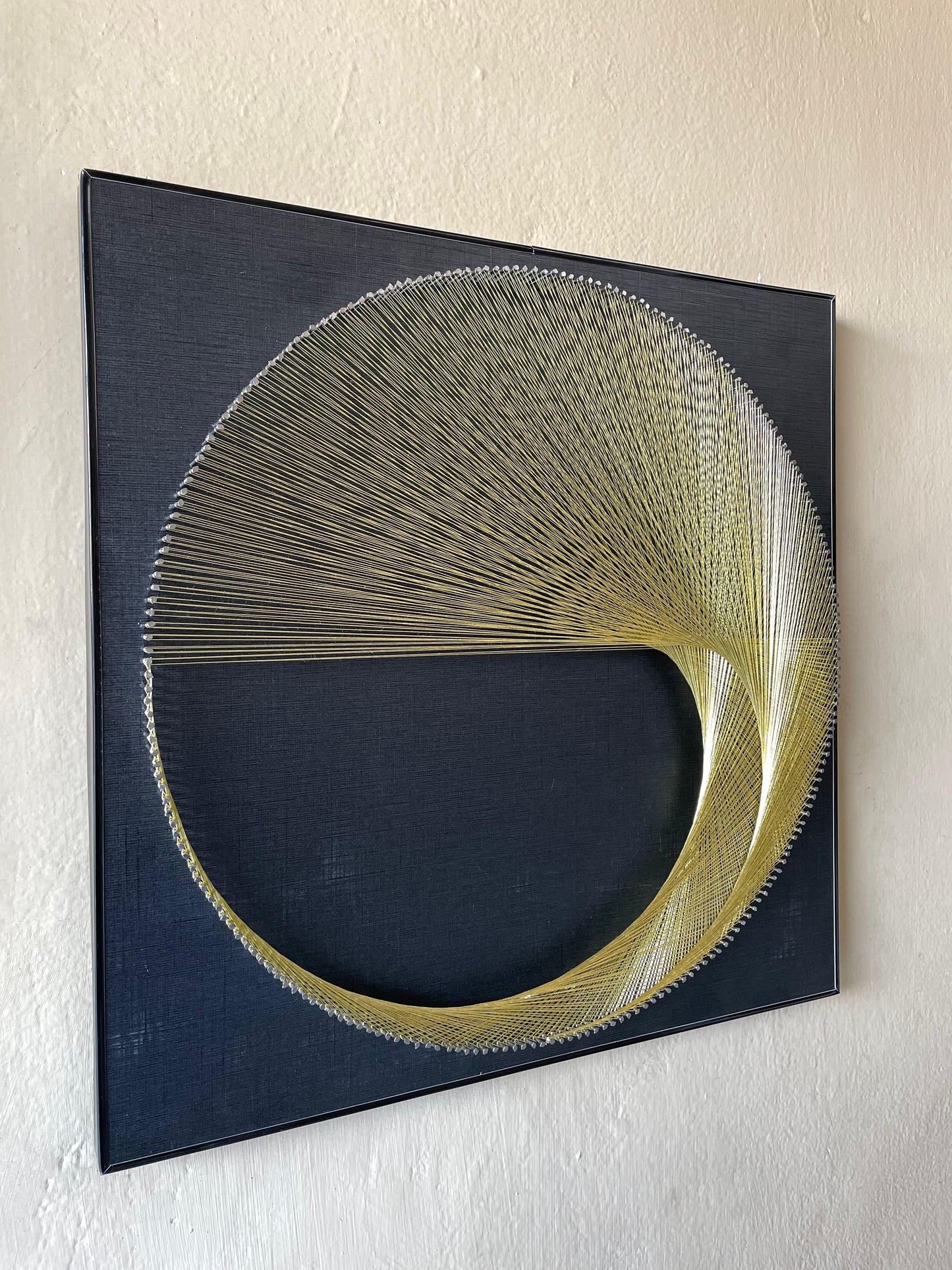 Golden half moon string art