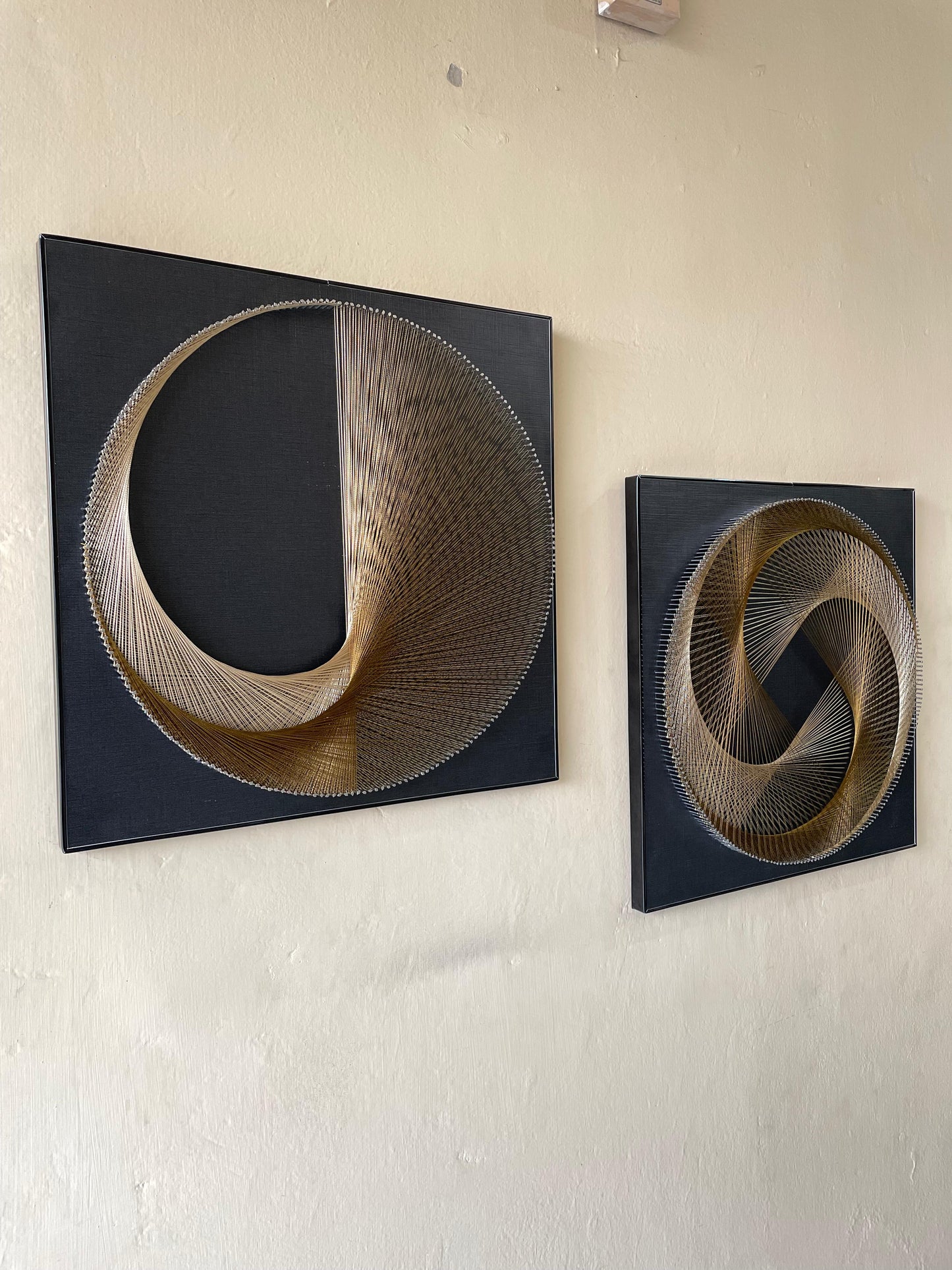 Spiral & Moon String Art Pair